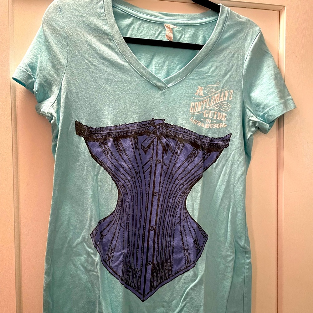 A Gentleman’s Guide to Love and Murder Musical Corset T-Shirt Blue XL
